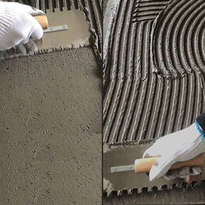 Tile tool serrated trowel with scraper