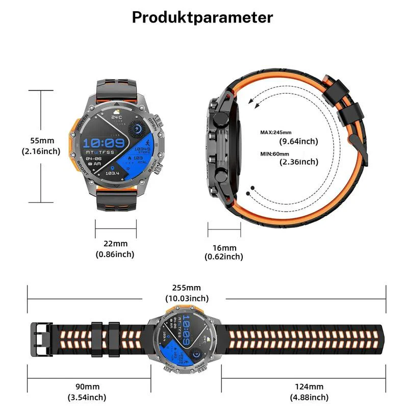 🎁New arrival 50% OFF💥⌚1.52" HD smartwatch for men – Phone calls and music control – Multiple sports modes – IP68 waterproof – Long battery life