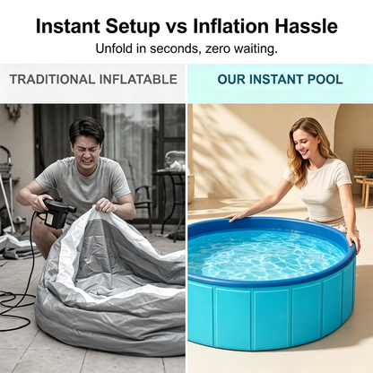Large Foldable Backyard Wading Pool for Whole Family & Pets