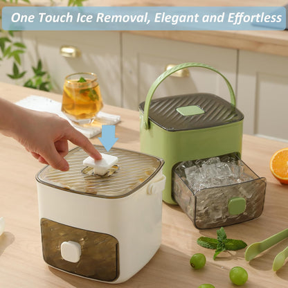 ⏳Time-Limited Special⏰Essential for summer🥤🧊 Ice Cube Maker with Storage – 48 cubes at once, leak‑proof lid. Stackable, saves space. Includes ice scoop & tong.
