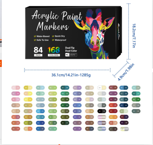 🖌️ 50% OFF NOW! ✨ Dual Tip Acrylic Paint Pen Marker - Fine & Brush Tips for Canvas, Wood & Rock Painting 🎨🌈