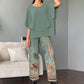🔥LAST DAY SALE - 50% OFF🔥Women’s Printed Pants and Crew Neck Top Set