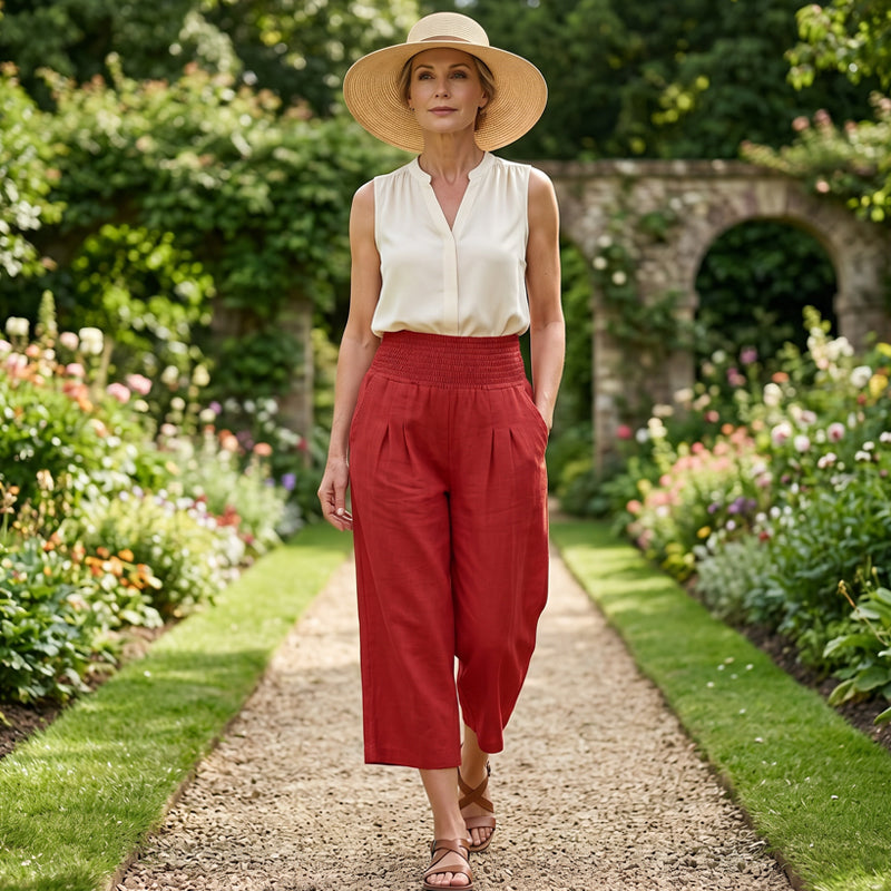 ⏰🔥LIMITED TIME 50% OFF! 👖 Women’s Lightweight Elastic Waist Crop Pants (S-3XL) – Comfortable, Flowy & Perfect for Casual Summer Outfits ✨🌿