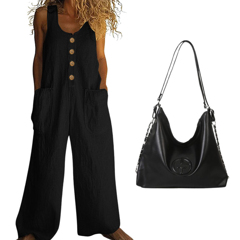 💥New Arrivals & Special Offers-Women's Sleeveless Wide-Leg Jumpsuit with Pockets