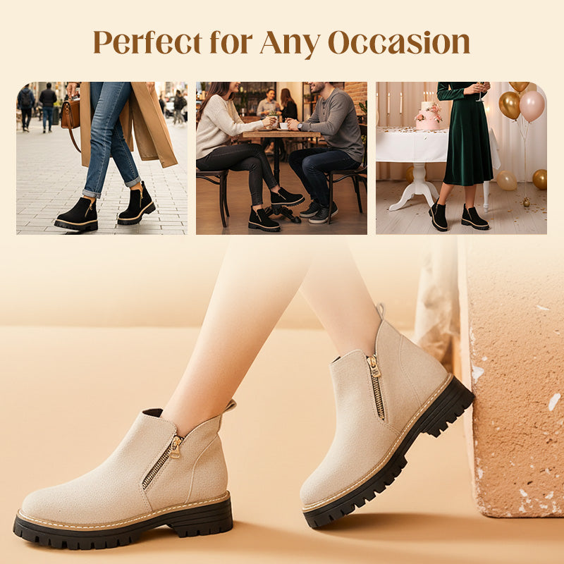 💜 LAST DAY PROMOTION - 50%OFF 💜 Women's Round-Toe Ankle Boots with Side Zipper