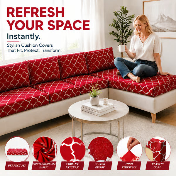 💗LAST DAY SALE 50% OFF⚡50K+ SOLD💕Patio Sofa Cushion Cover – Stretch, Water-Resistant ✨
