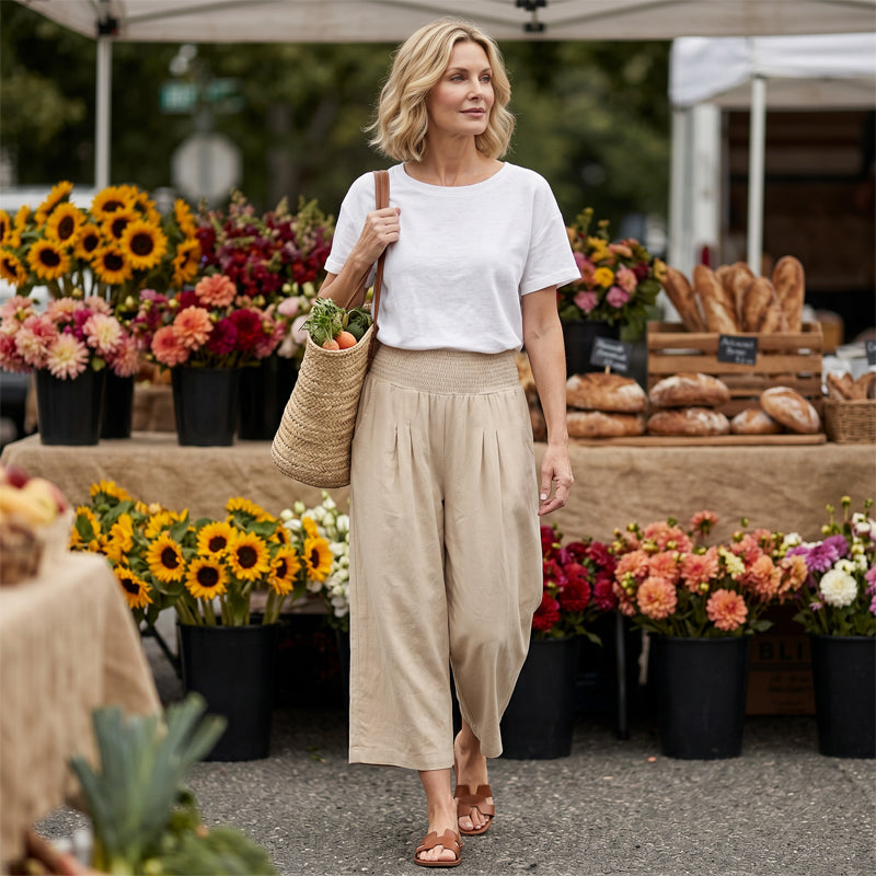 ⏰🔥LIMITED TIME 50% OFF! 👖 Women’s Lightweight Elastic Waist Crop Pants (S-3XL) – Comfortable, Flowy & Perfect for Casual Summer Outfits ✨🌿