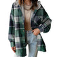 ❄️ Cozy Plaid Comfort | Women's Mid-Length Hooded Jacket