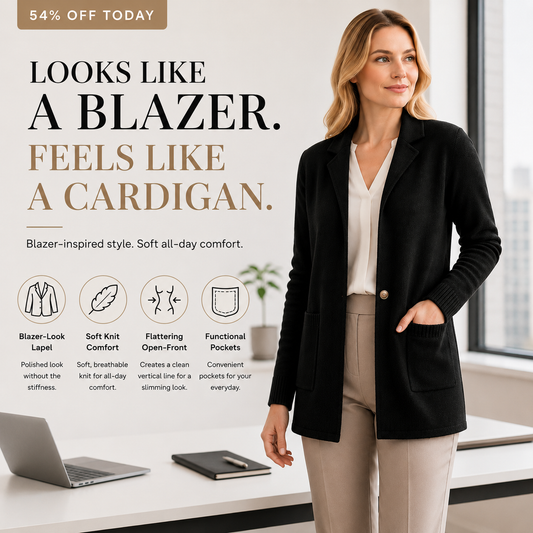 ✨ Elevated Everyday Comfort | Women's Lapel-Collar Knit Cardigan