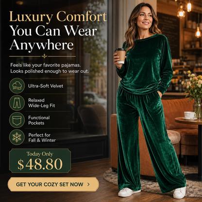 💎 Luxe Velvet Feel, Effortless Matching Style | Women's 2-Piece Set ⚡ Free Shipping