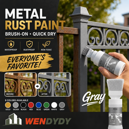 ✨New Arrival✨🖌️🏠Water-Based Metallic Silver Paint with Built-in Brush💥👍