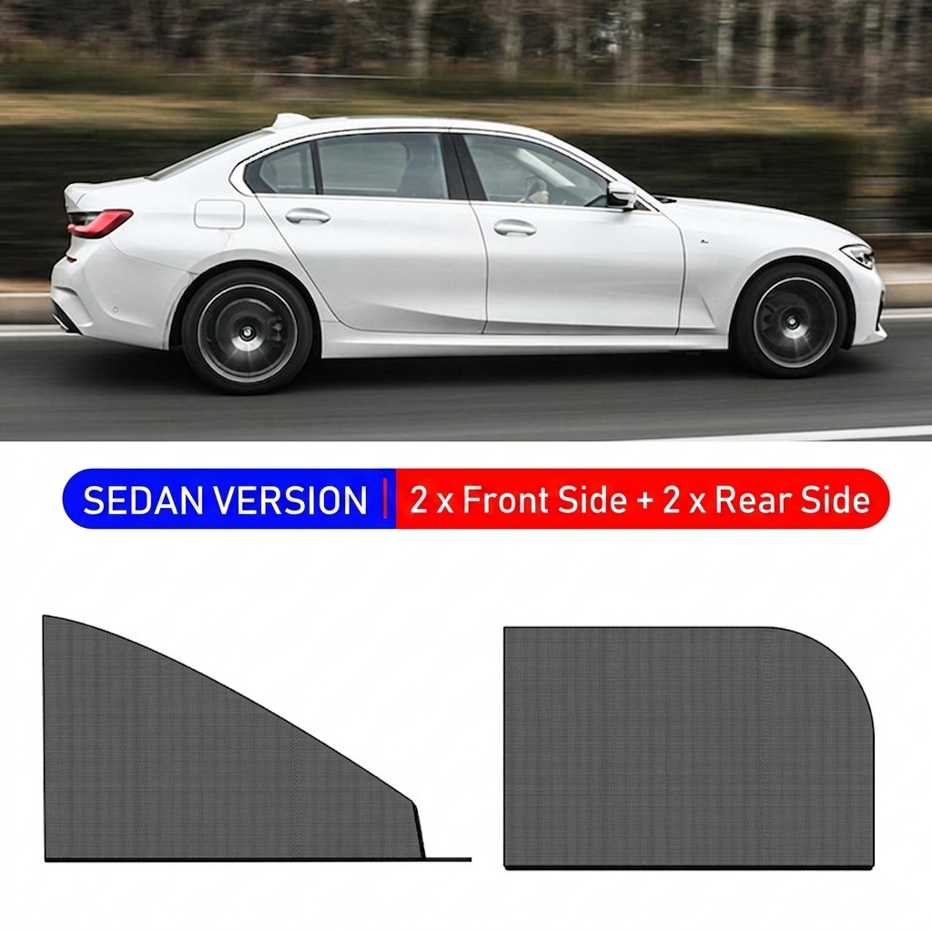 🚗 LIMITED-TIME 50% OFF!⏳Car Window Screens – 100% Sun Protection & Anti-Mosquito – Breathable & UV-Protective – Easy Installation