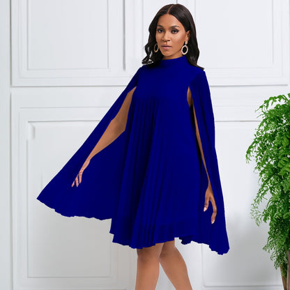 🏖️Summer Hot Sale - Up to 50% OFF⚡50K+ SOLD!🎁Women's Round-Neck Cape Sleeve Mini Dress
