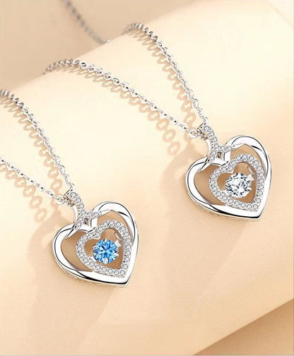 💗Beating Heart Sparkling Women's Silver Necklace