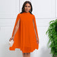 🏖️Summer Hot Sale - Up to 50% OFF⚡50K+ SOLD!🎁Women's Round-Neck Cape Sleeve Mini Dress