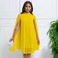 🏖️Summer Hot Sale - Up to 50% OFF⚡50K+ SOLD!🎁Women's Round-Neck Cape Sleeve Mini Dress