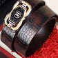 🐊Leather belt for men with elegant crocodile leather pattern, with automatic buckle and made of cowhide.