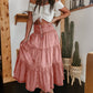 👗 Tiered Denim, Flattering A-Line Shape | Women's High-Waist Button Maxi Skirt