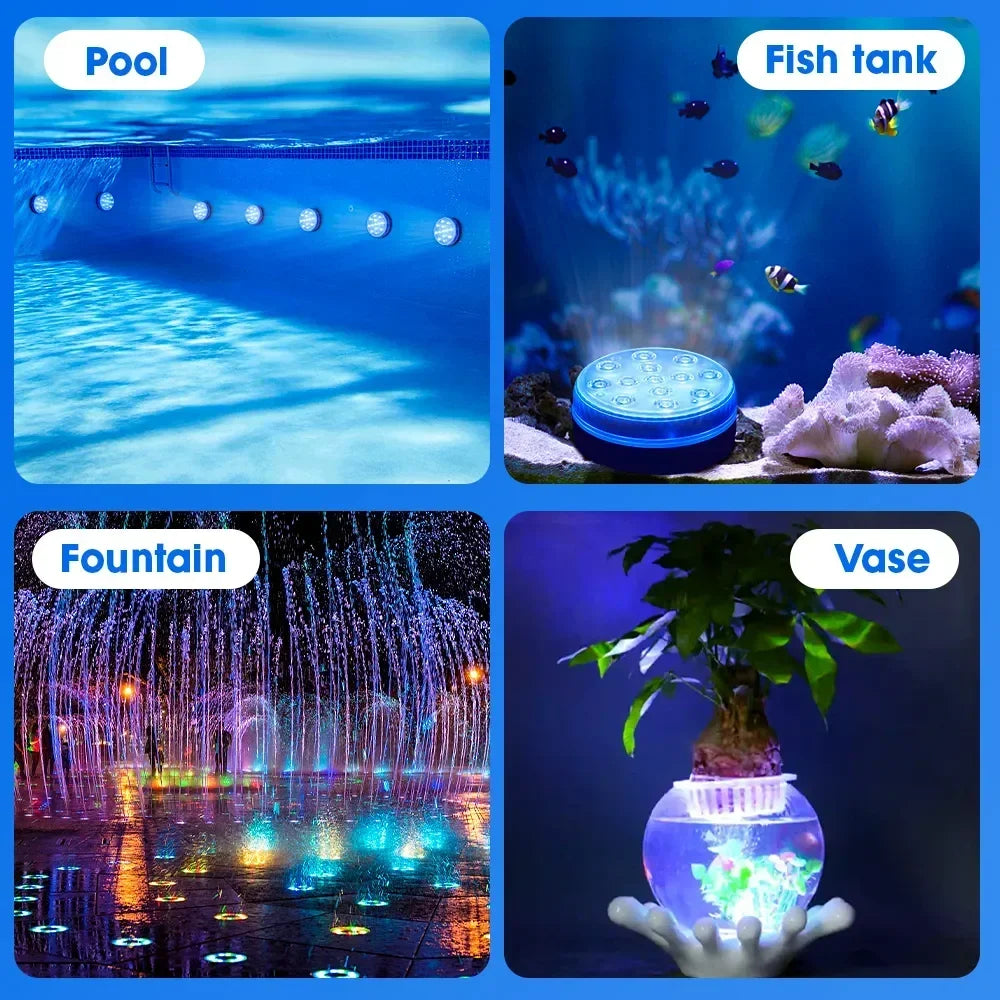⏳🔥LIMITED-TIME 50% OFF! 🌈 Underwater LED Lights – Wireless Remote & Stunning Color Effects ✨
