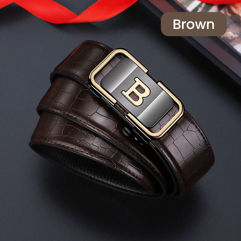 ✨2025 New Arrival✨Men's Crocodile-Patterned Automatic Buckle Belt