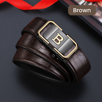✨2025 New Arrival✨Men's Crocodile-Patterned Automatic Buckle Belt
