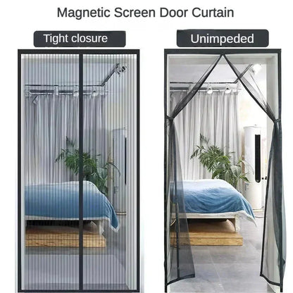 Mesh Curtain Door - Instant Mosquito Net Screen for Flies & Insects Easy Fastening Anti-Mosquito Door Curtain Modern Minimalist Style