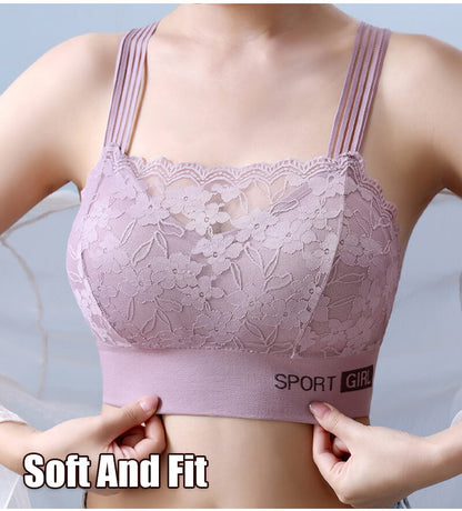 Women's Back Lace Wrap Chest Bra