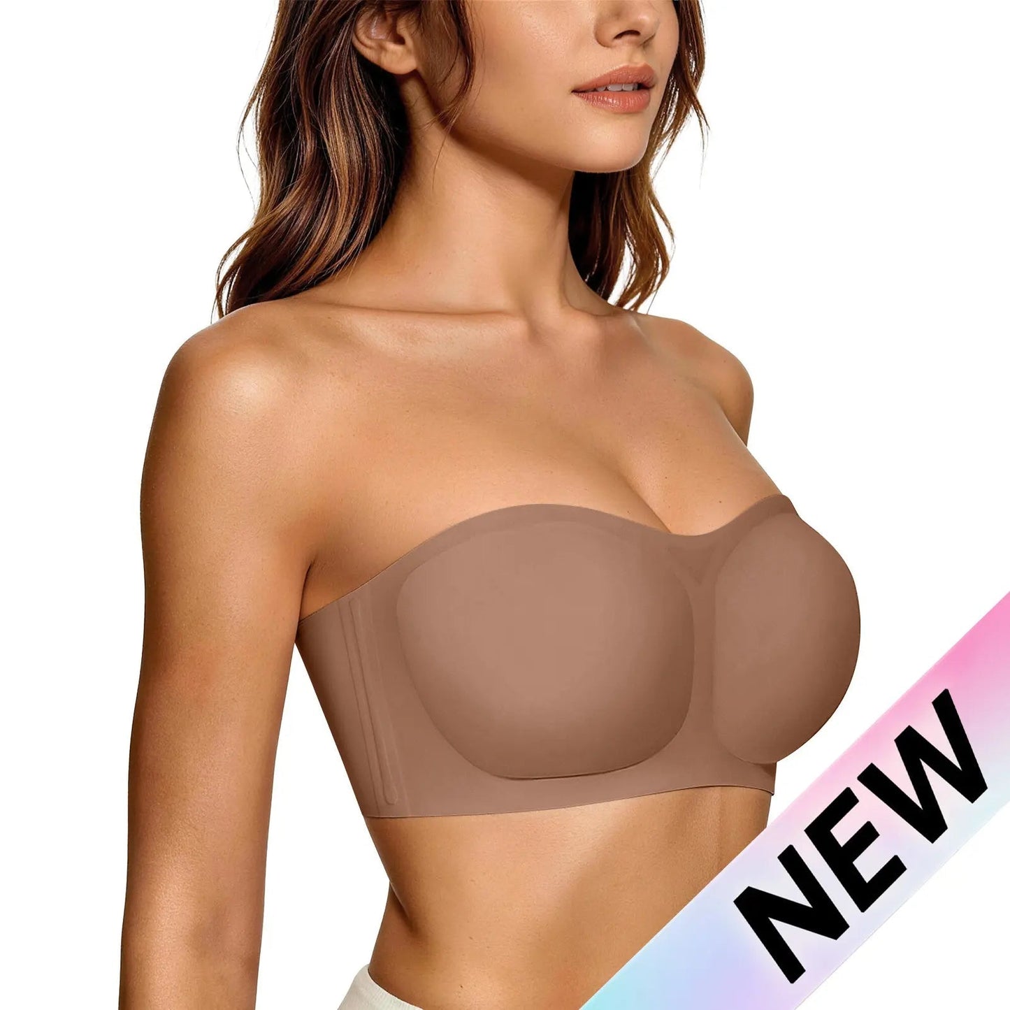 💥Limited Time Offer 50% OFF🥰💞Strapless Push-Up Bra – 360° Non-slip, Wireless & Breathable. 🛡️✨