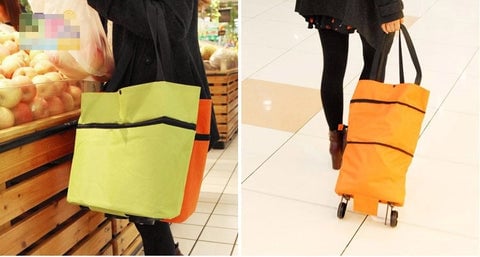 🛍️✨ Convertible shopping tote – hides wheels, holds 20kg, expands with zipper!✅Factory direct sales