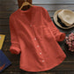 Japanese Style Handmade Linen Cotton Casual Loose Shirt