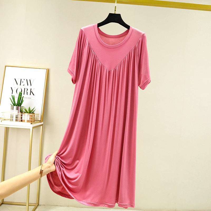 Super Soft Comfortable Short Sleeve Loose Pajama Dress