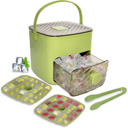 ⏳Time-Limited Special⏰Essential for summer🥤🧊 Ice Cube Maker with Storage – 48 cubes at once, leak‑proof lid. Stackable, saves space. Includes ice scoop & tong.