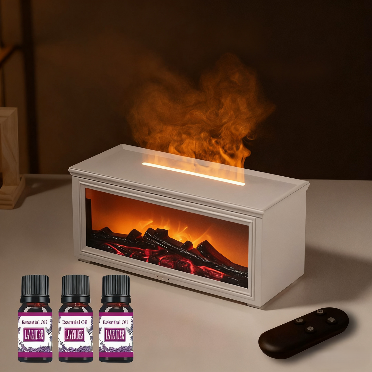🔥 50% OFF – LAST DAY! 💦 Humidifier with fireplace effect – 7 LED colors and remote control, soothing atmosphere for home/office 🌙📦
