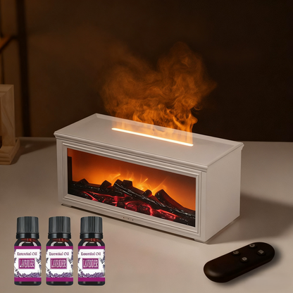 🔥 50% OFF – LAST DAY! 💦 Humidifier with fireplace effect – 7 LED colors and remote control, soothing atmosphere for home/office 🌙📦