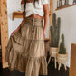 👗 Tiered Denim, Flattering A-Line Shape | Women's High-Waist Button Maxi Skirt