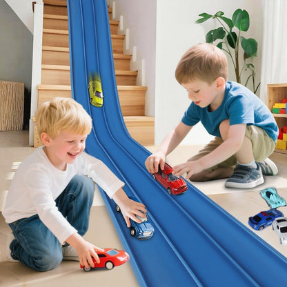 🎁Early Christmas Hot Sale 49% OFF🎅🧩 DIY Alloy Car Race Track with Suction Cups - Adjustable Layout for Creative Play, Develops Motor Skills & Logic 🚗📦