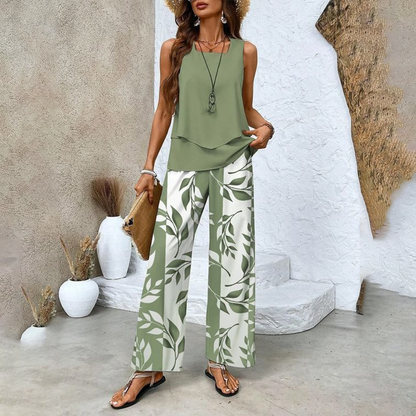 🔥Summer Hot Sale 50% OFF🌺Women’s Trendy Print 2 Piece Outfits Sleeveless Top & Pants