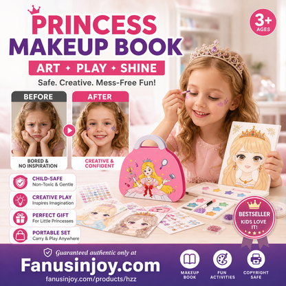 👑LAST DAY SALE 🎨Mess-Free Paper Play, Realistic Fun for Girls ✨ Princess Makeup & Diamond Painting Craft Kit