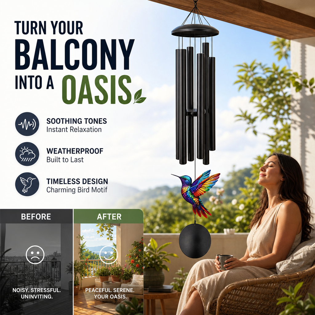 🎵 LIMITED-TIME 50% OFF! 💥 Vintage Metal Wind Chimes | Elegant Black Aluminium Garden Decor with Bird & Butterfly Accents for Patio & Porch