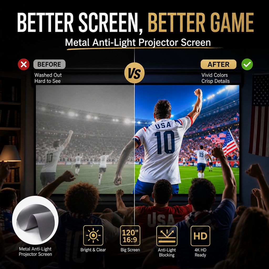 ⚽️⚽️World Cup Mega Sale - 50% OFF and Free Shipping!🔥Backlit Projection Screen (16:9)🎥✨