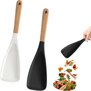 Silicone Salad Spatula with Wood Handle