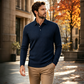 ✨ Textured Finish, Sharper Casual Style | Men's Collared Lightweight Pullover