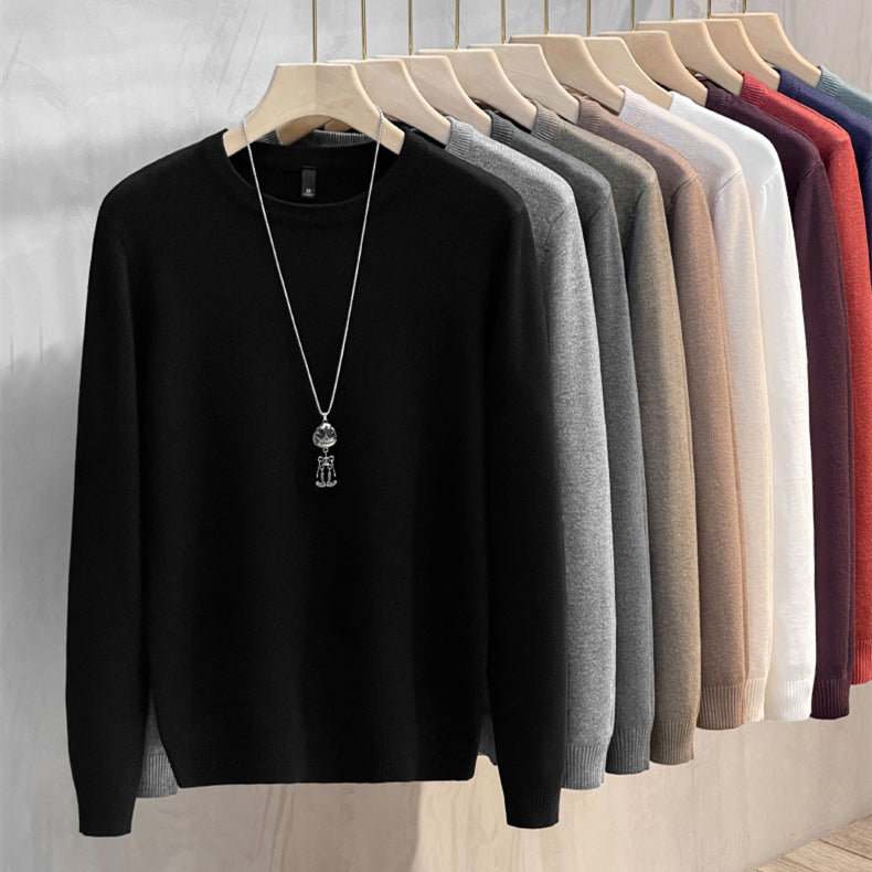 🔥2025 Hot Sale 50% Off🔥Plain knitted basic crew neck shirt for men
