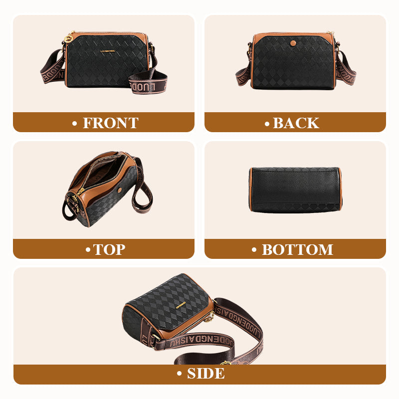 🔥Fashion Diamond Pattern Large Capacity 3-Layer Crossbody Bag💕