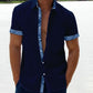 Men's Casual Plaid Collar Button Linen Shirt