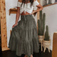 👗 Tiered Denim, Flattering A-Line Shape | Women's High-Waist Button Maxi Skirt