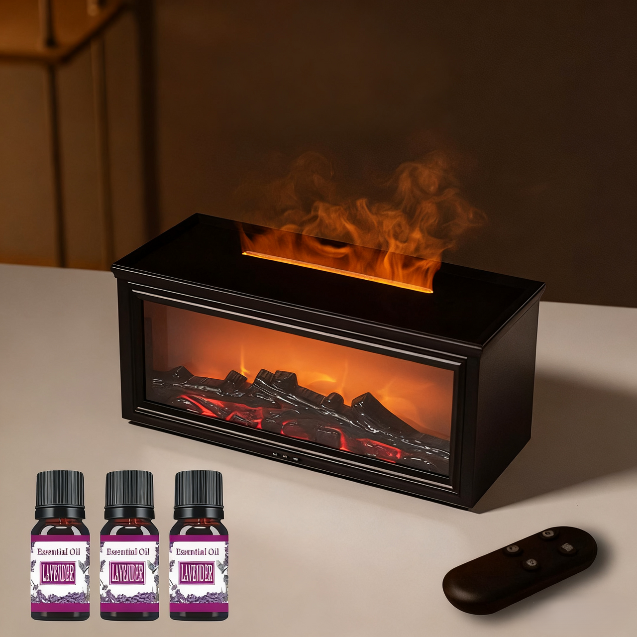 🔥 50% OFF – LAST DAY! 💦 Humidifier with fireplace effect – 7 LED colors and remote control, soothing atmosphere for home/office 🌙📦