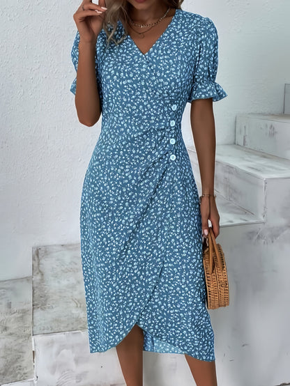 🌷50% OFF🍃Women's floral v-neck printed dress