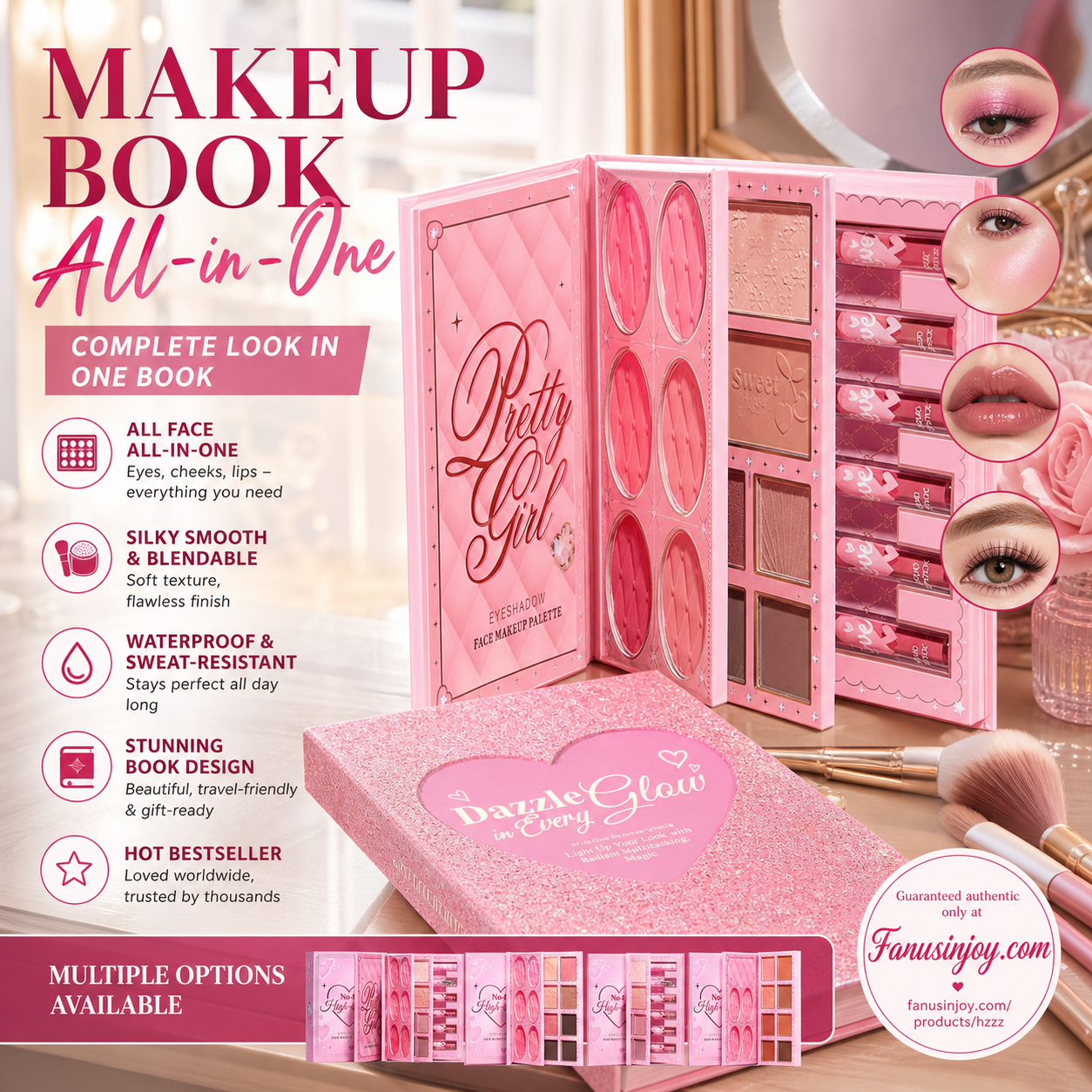 🎉✨️Amazing 50% OFF！💄Recommended by makeup artists！👱🏻‍♀️One palette covers all your full-face makeup looks！All-in-One Makeup Palette Book Set
