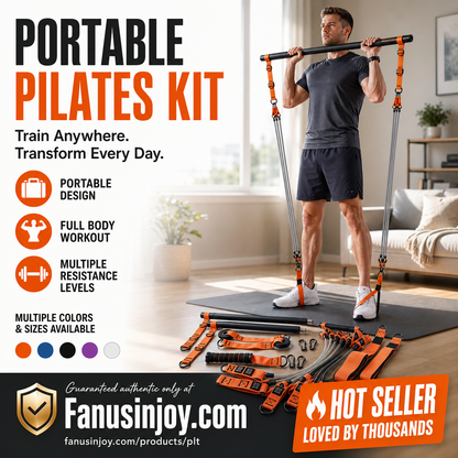 🔥Limited Time 50% Off！💪Essential for fitness enthusiasts！🧘🏻‍♀️Do Pilates training at home！🏋️‍♀️Portable Pilates Bar Kit with 6 Resistance Bands